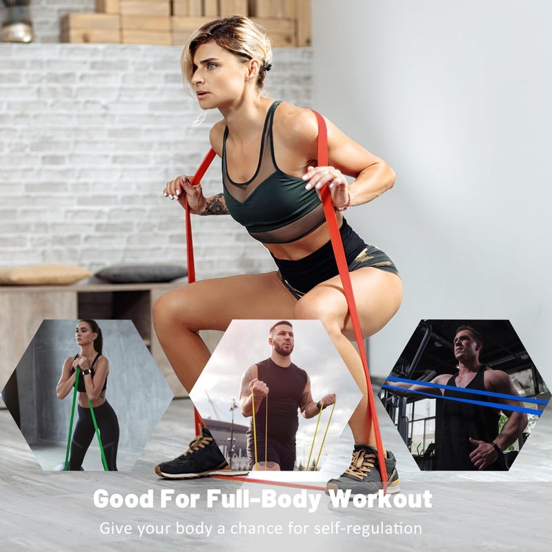 ROSAPOAR Resistance Bands, Pull Up Assist Bands - Workout Bands, Eexercise Bands, Long Resistance Bands Set for Working Out, Fitness, Training, Physical Therapy for Men Women - Image 5